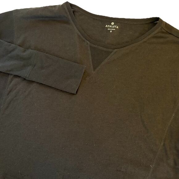 Athleta Black Lightweight Long Dolman Sleeve Shirt Women's Oversized Small - Picture 3 of 11
